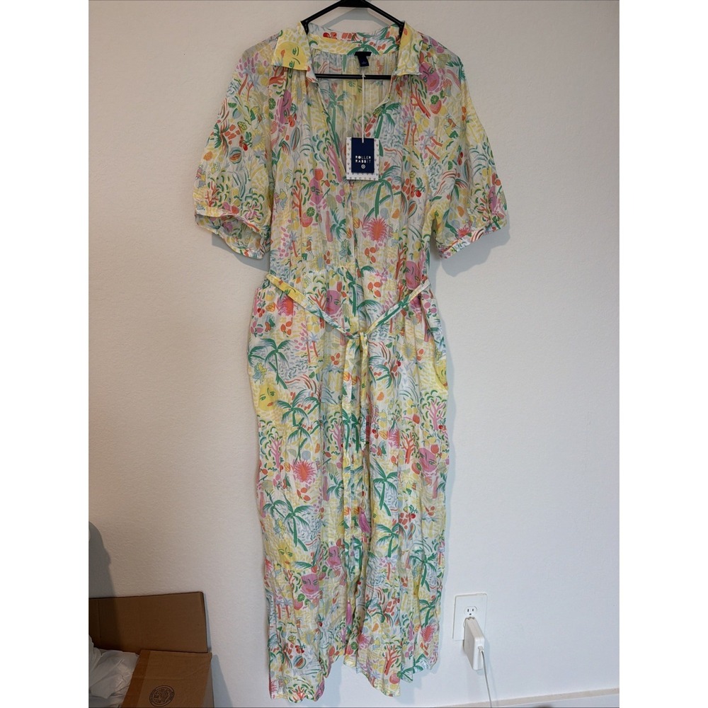 NWT Roller Rabbit x Target Women's Vacation Maxi Dress Yellow/Green Sz Large